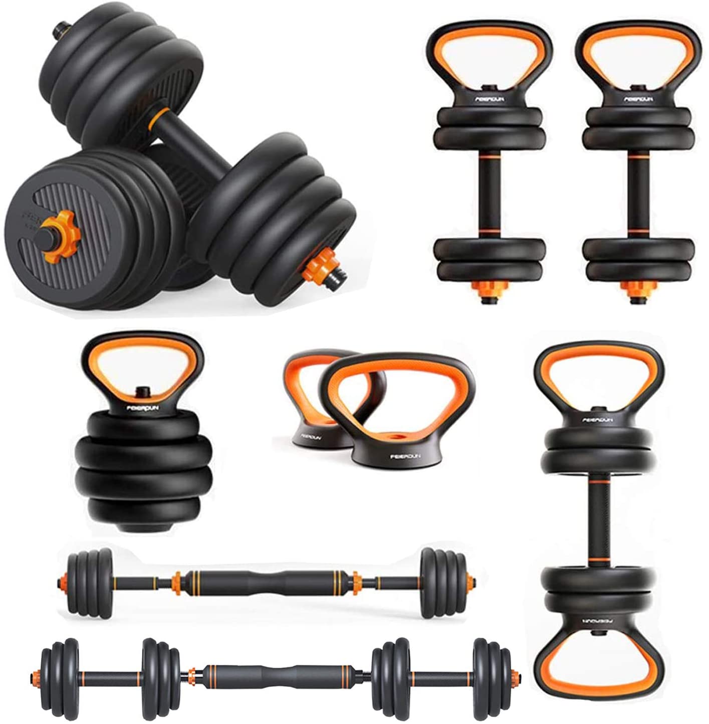 Revolutionize Your Home Workouts with the 6-In-1 Adjustable Dumbbell, Kettlebell And Barbell Weight Set