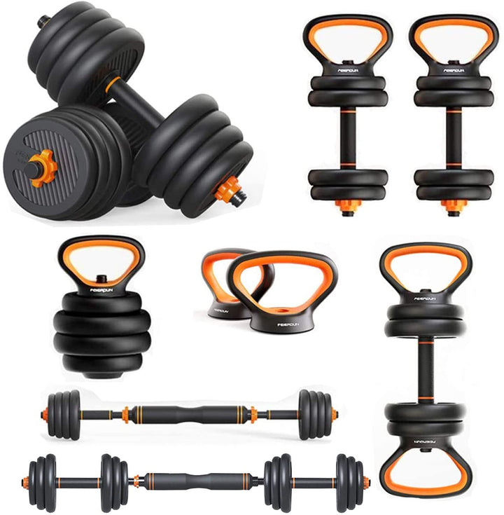 Revolutionize Your Home Workouts with the 6-In-1 Adjustable Dumbbell, Kettlebell And Barbell Weight Set