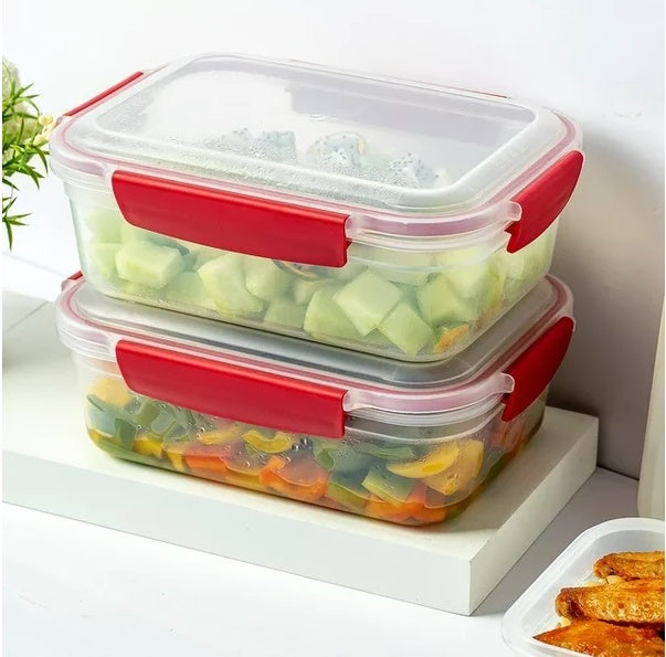 5 Pack Stackable Airtight Food Storage Containers With Snap Lock Lids