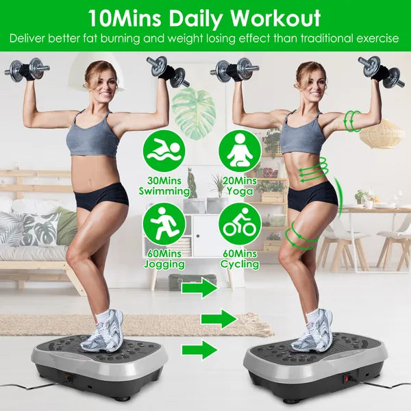 Vibration Plate Exercise Machine With Resistance Bands Remote