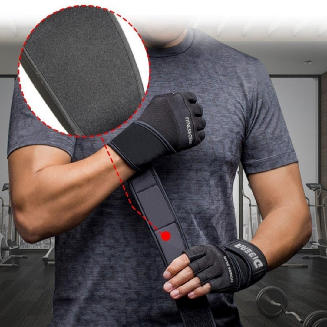 Summer Non Slip Half Finger Fitness Gloves Wrist Support