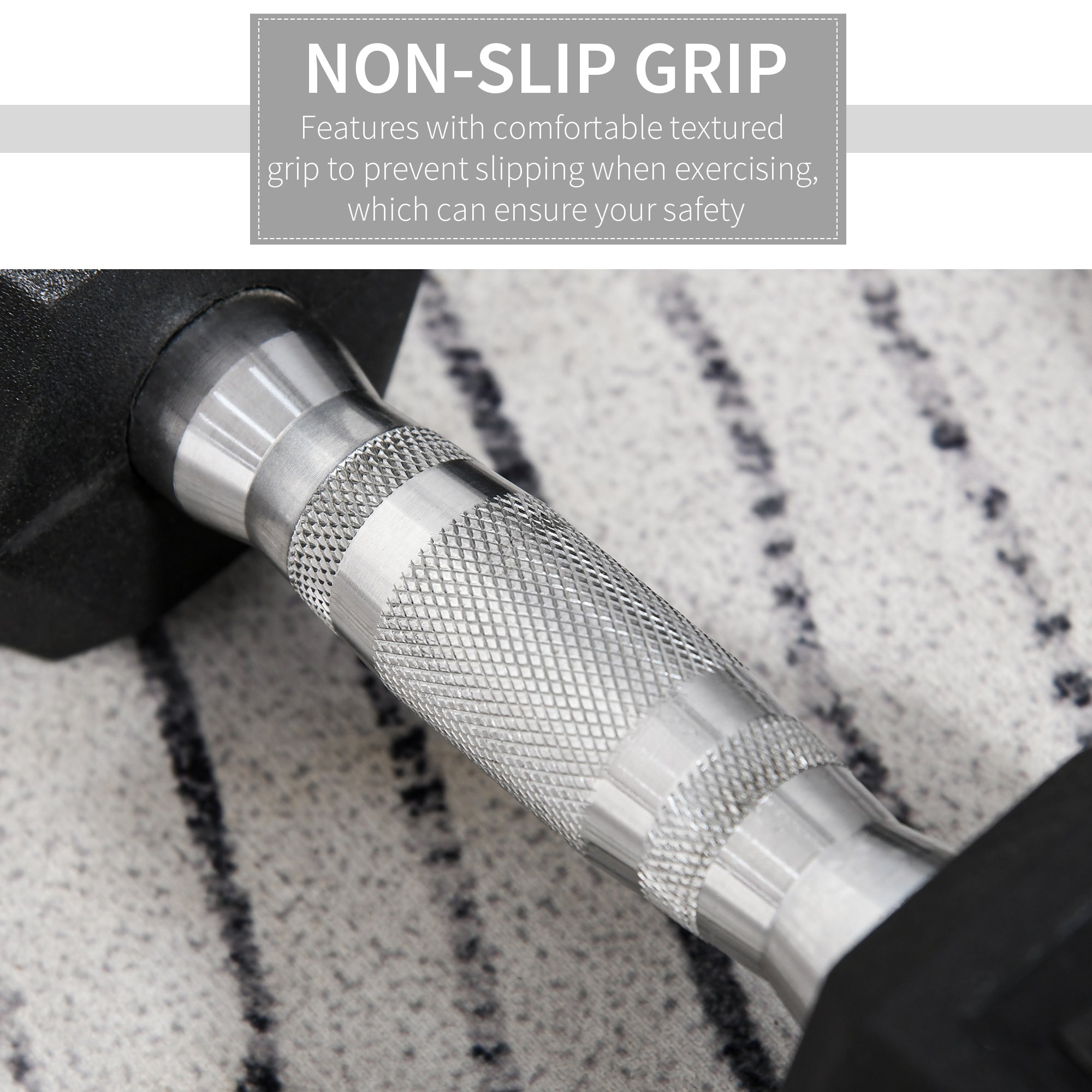 2×22.05 lbs Hex Rubber Dumbbells Set