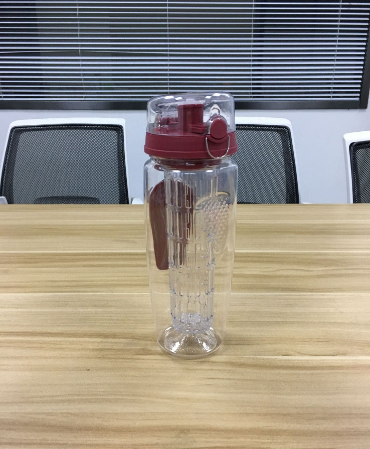 Tritan Sports Bottle With Fruit Tea Compartment And Button Lid