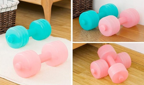 2PCS Water-Filled Plastic Fitness Dumbbells