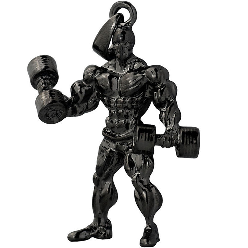 Barbell Weightlifting Pendant Necklace
