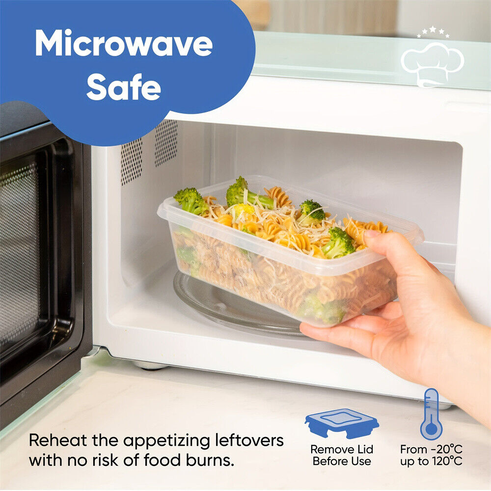 24 Pack Clear Plastic Food Storage Containers With Lids Microwave Freezer Safe