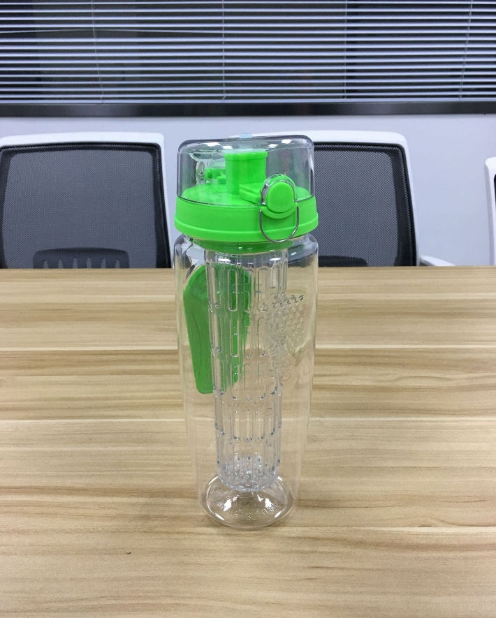 Tritan Sports Bottle With Fruit Tea Compartment And Button Lid