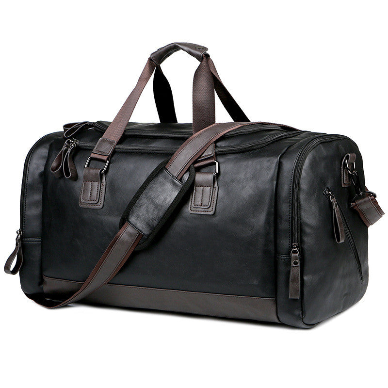 PU Leather Men's Business Travel Duffel Bag