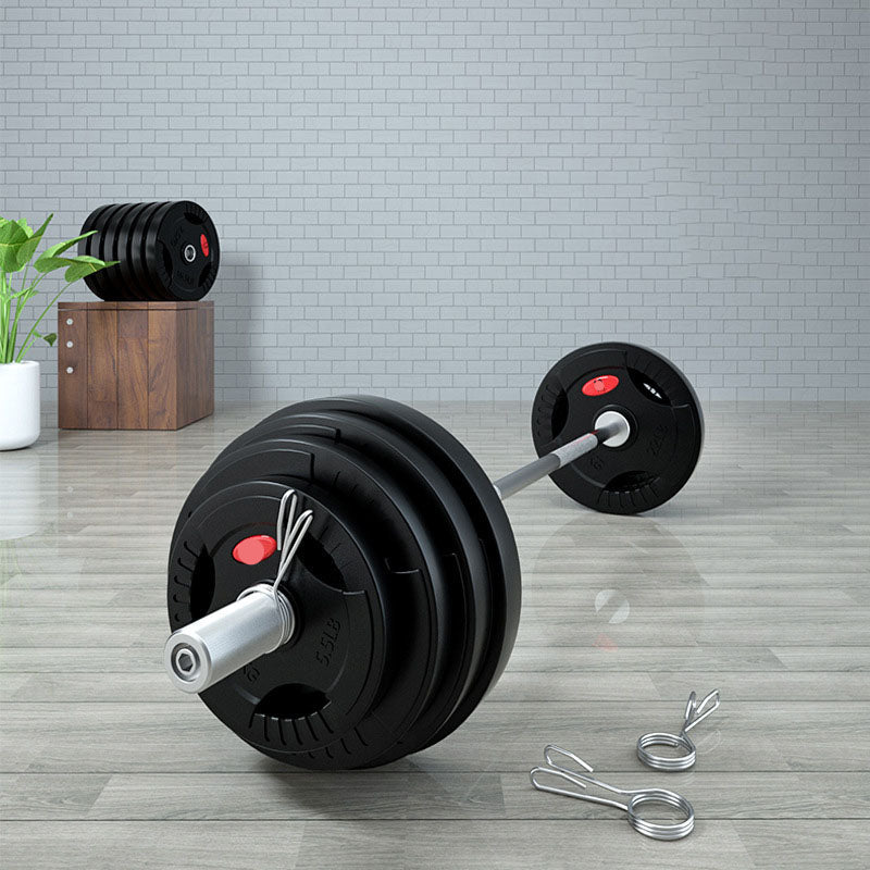 Rubber Coated Men's Barbell Weight Set