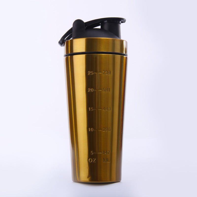 Stainless Steel Protein Shaker Cup Fitness Sports Bottle
