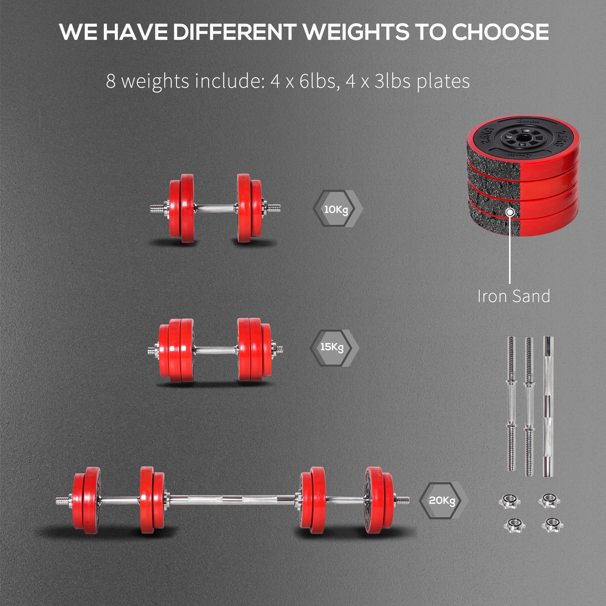 44lbs Adjustable Dumbbell To Barbell Set Home Gym Training