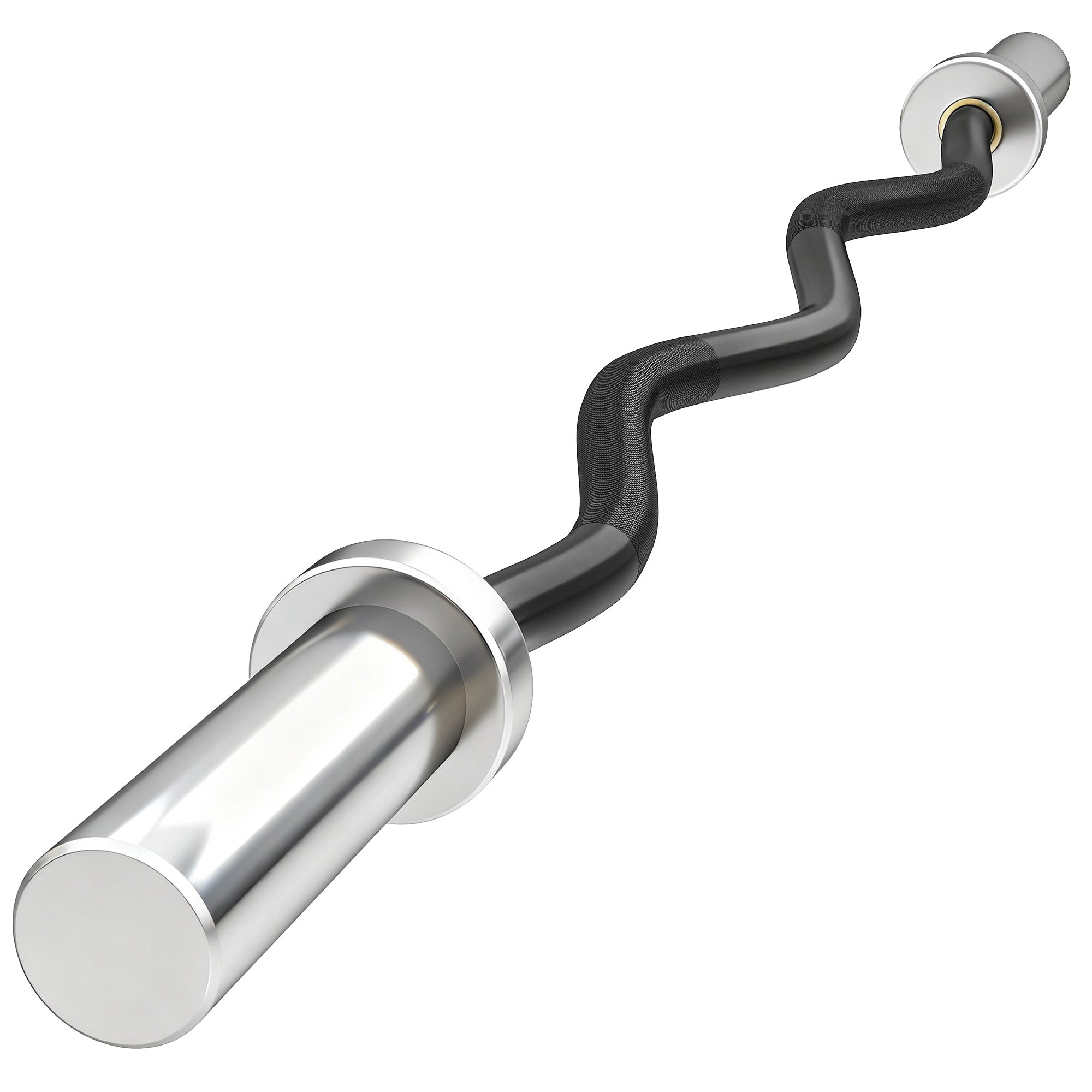 Sportow 48 inches Olympic EZ Curl Bar 47.24 inches Non Slip Grip Barbell