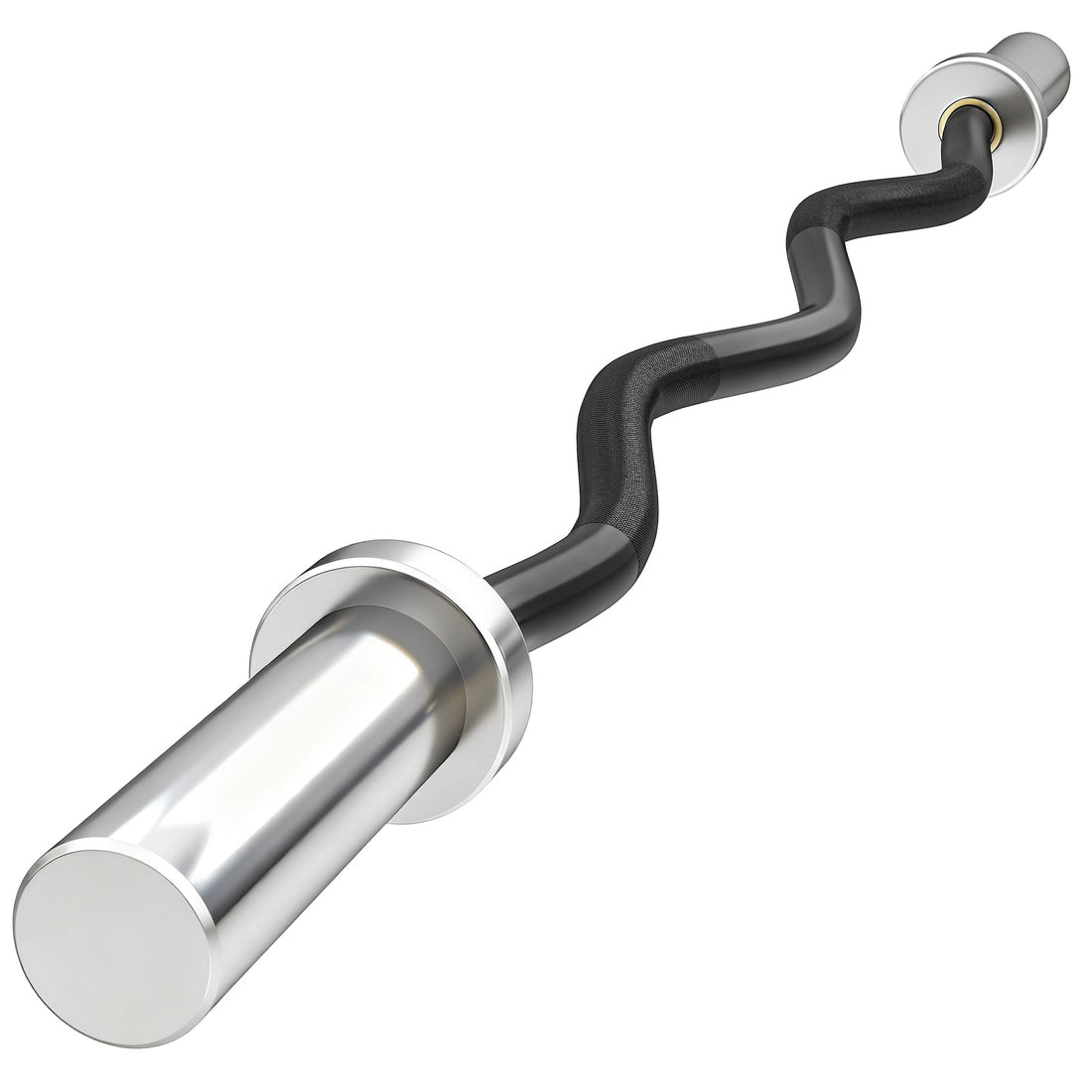 Sportow 48 inches Olympic EZ Curl Bar 47.24 inches Non Slip Grip Barbell