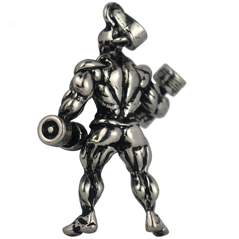Barbell Weightlifting Pendant Necklace