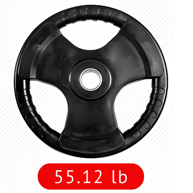 Three-Hole Rubber Barbell Weight Plate For Gym