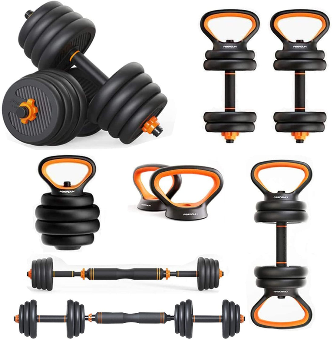 6-In-1 Adjustable Dumbbell, Kettlebell And Barbell Weight Set