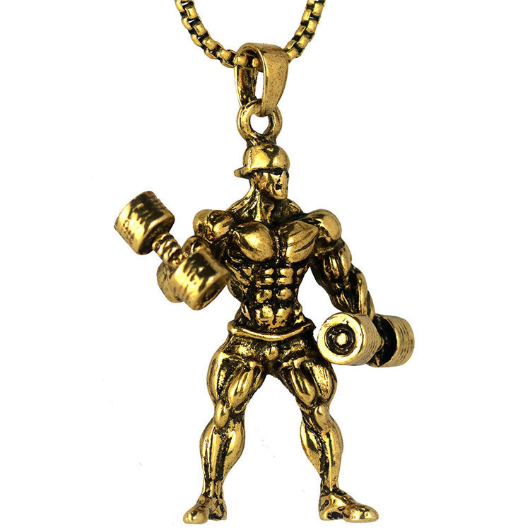 Barbell Weightlifting Pendant Necklace