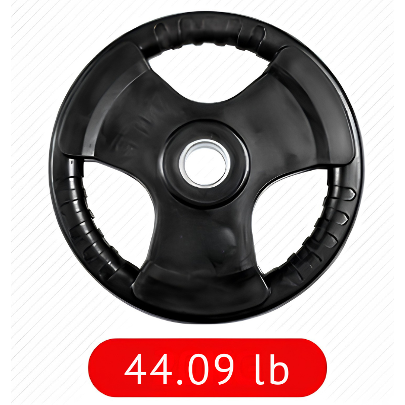 Three-Hole Rubber Barbell Weight Plate For Gym