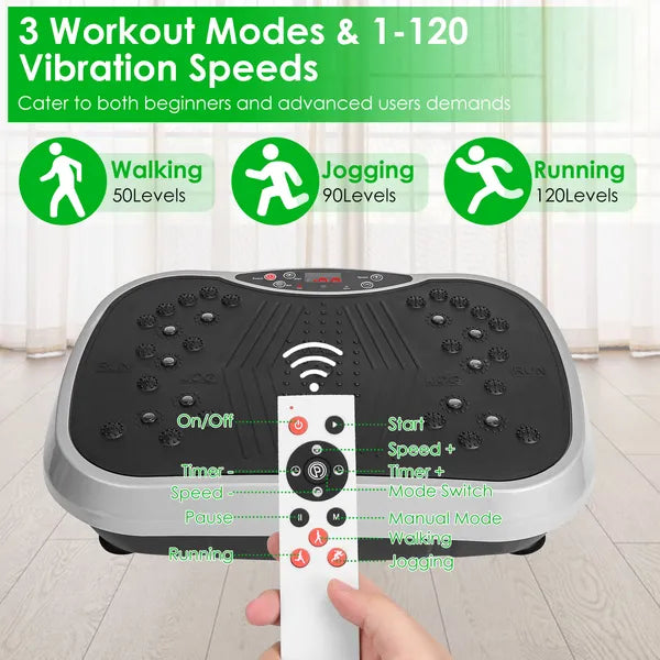 Vibration Plate Exercise Machine With Resistance Bands Remote
