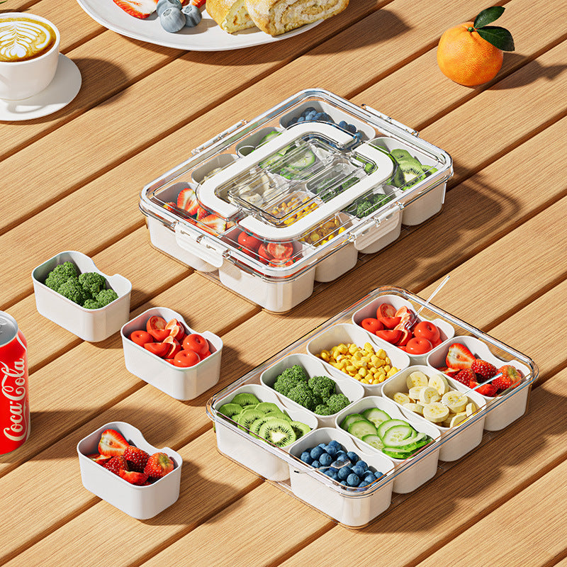 8 Grid Divided Snack Tray Food Storage Organizer Container