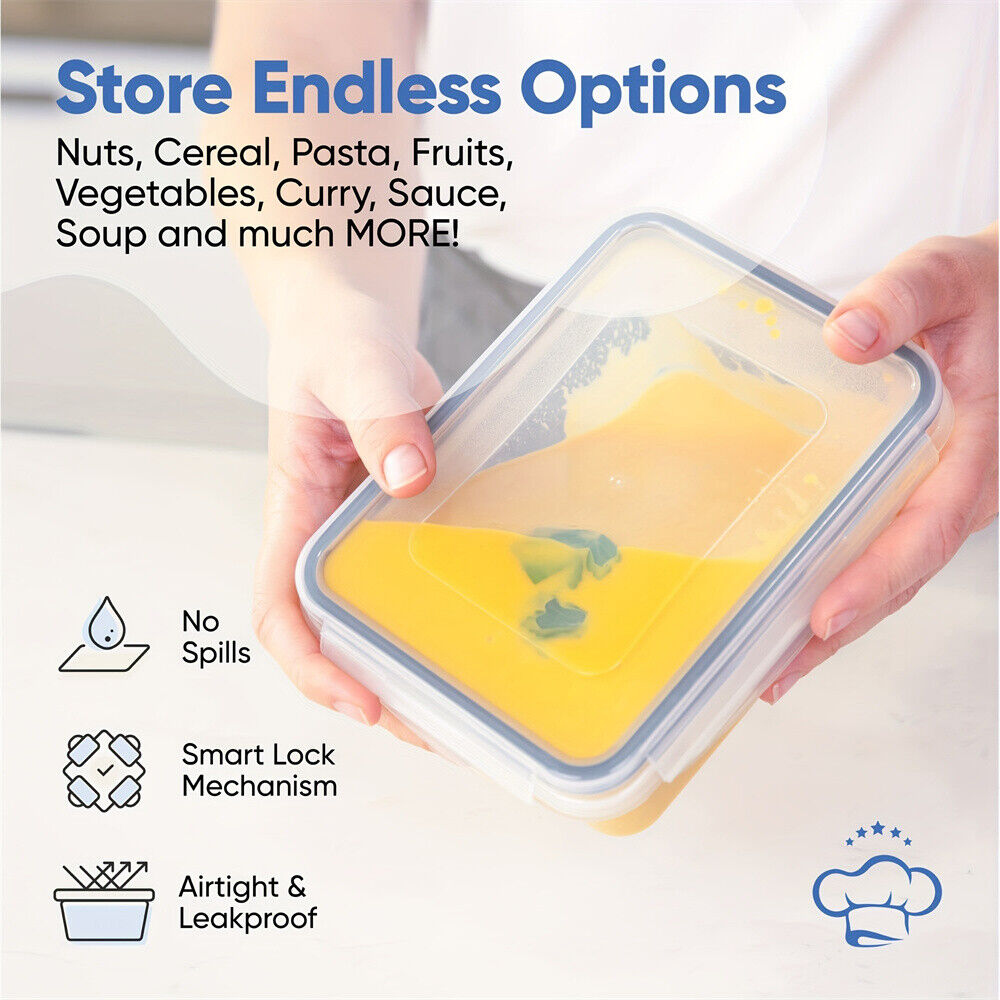 24 Pack Clear Plastic Food Storage Containers With Lids Microwave Freezer Safe