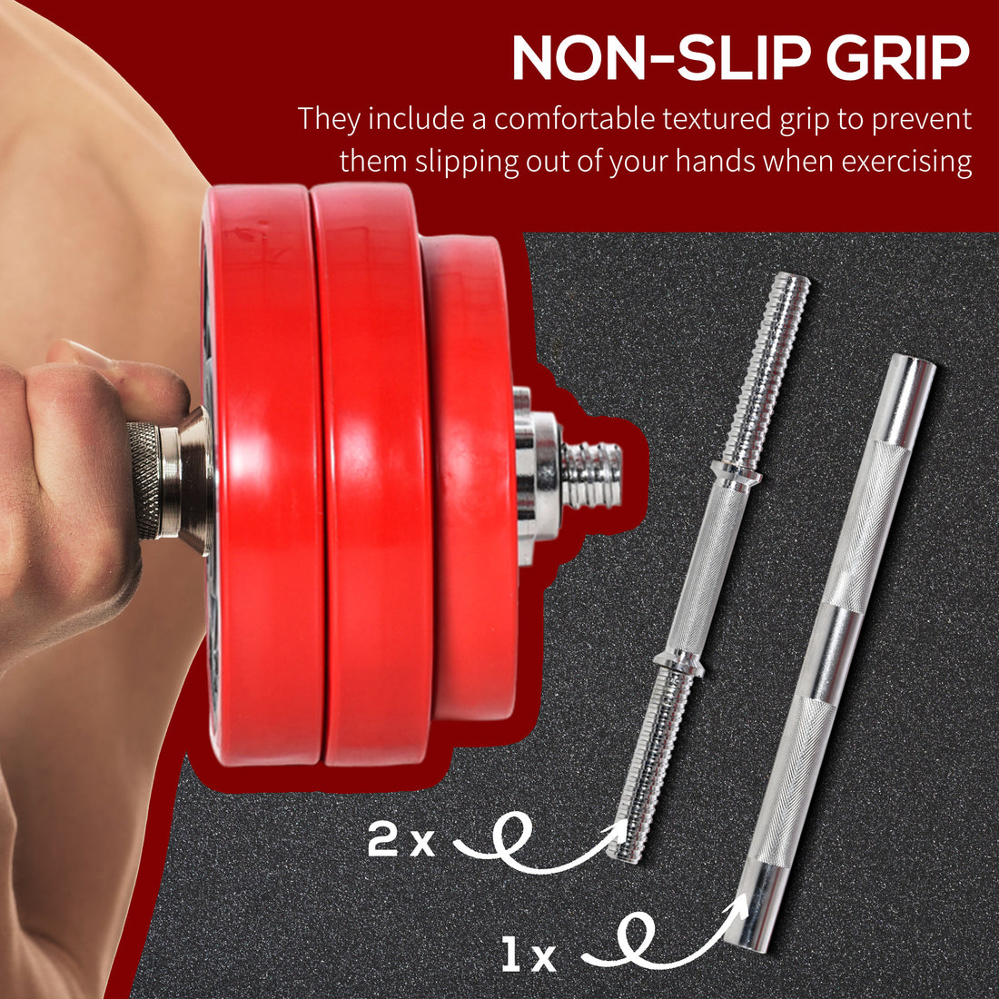 66lbs Adjustable Dumbbell To Barbell Set Home Gym