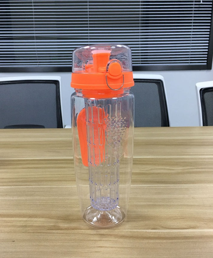 Tritan Sports Bottle With Fruit Tea Compartment And Button Lid