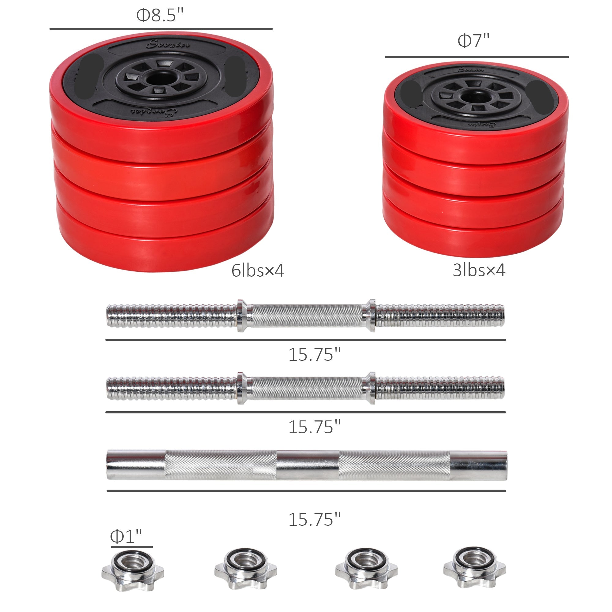 44lbs Adjustable Dumbbell To Barbell Set Home Gym Training