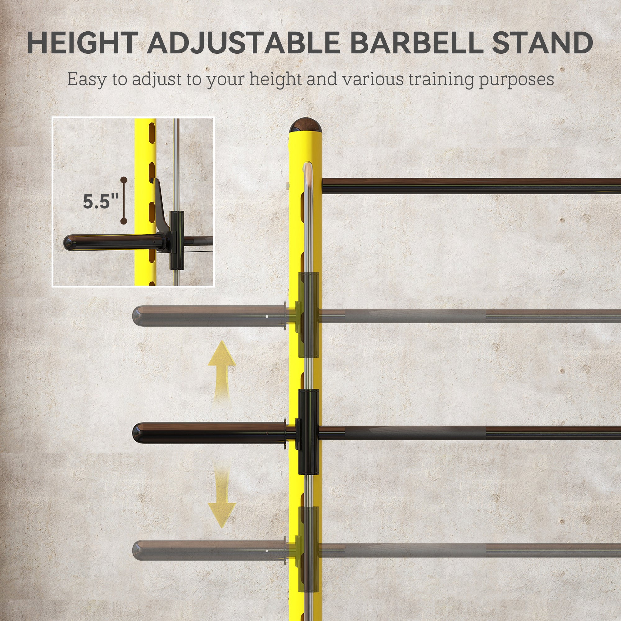 Adjustable Squat Rack With Pull Up Bar Bench Press Half Rack Yellow