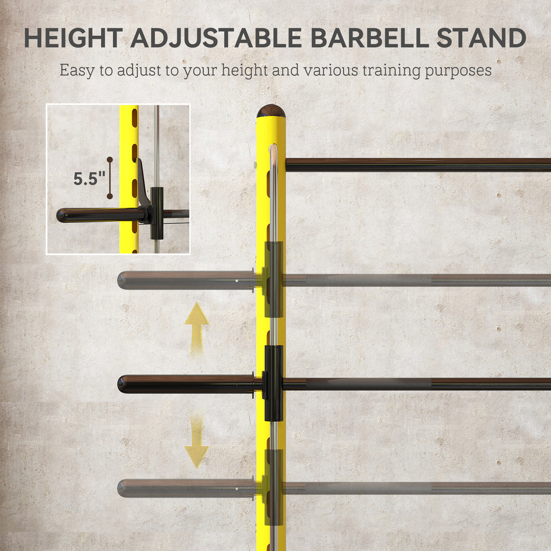 Adjustable Squat Rack With Pull Up Bar Bench Press Half Rack Yellow