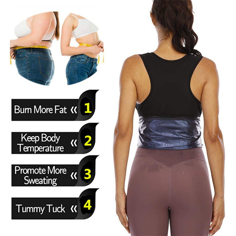 Women Fitness Sauna Sweat Suit Zipper Yoga Vest Corset Set