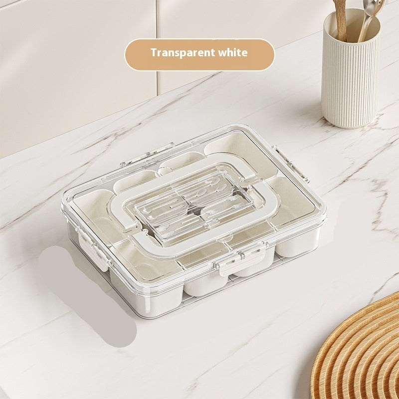8 Grid Divided Snack Tray Food Storage Organizer Container