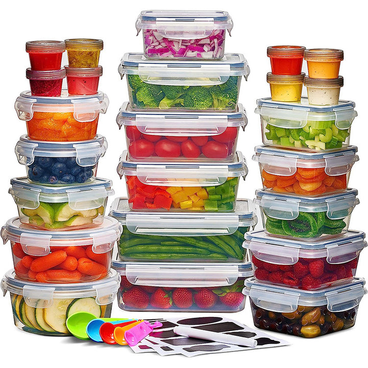 24 Pack Clear Plastic Food Storage Containers With Lids Microwave Freezer Safe