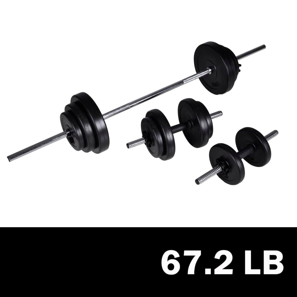Barbell + 2 Dumbbell Set   Barbell and Dumbbell Set
