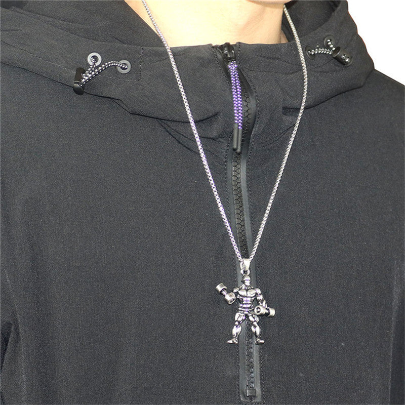 Barbell Weightlifting Pendant Necklace