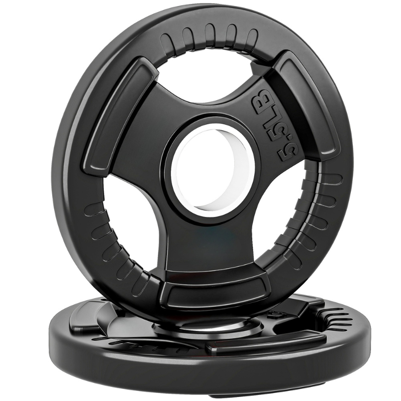 SPORTNOW Olympic Weight Plates 2-Inch Tri-Grip Dumbbell Discs