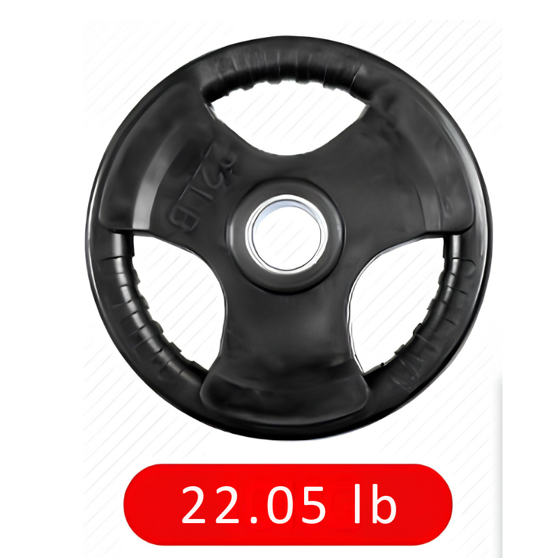 Three-Hole Rubber Barbell Weight Plate For Gym