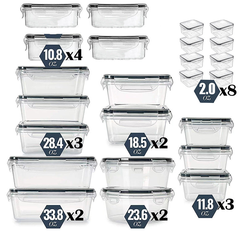 24 Pack Clear Plastic Food Storage Containers With Lids Microwave Freezer Safe
