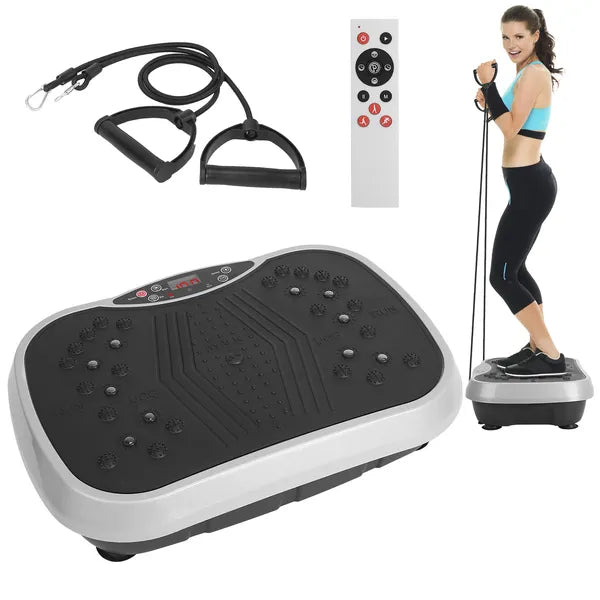 Vibration Plate Exercise Machine With Resistance Bands Remote