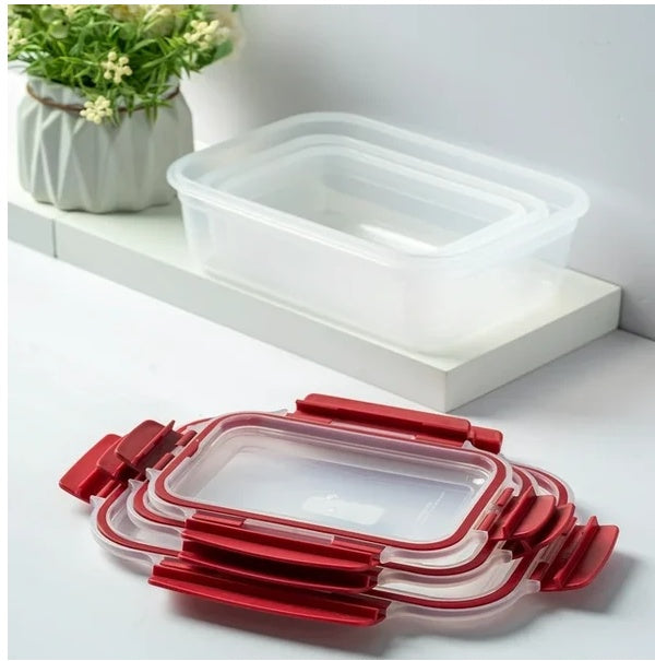 5 Pack Stackable Airtight Food Storage Containers With Snap Lock Lids