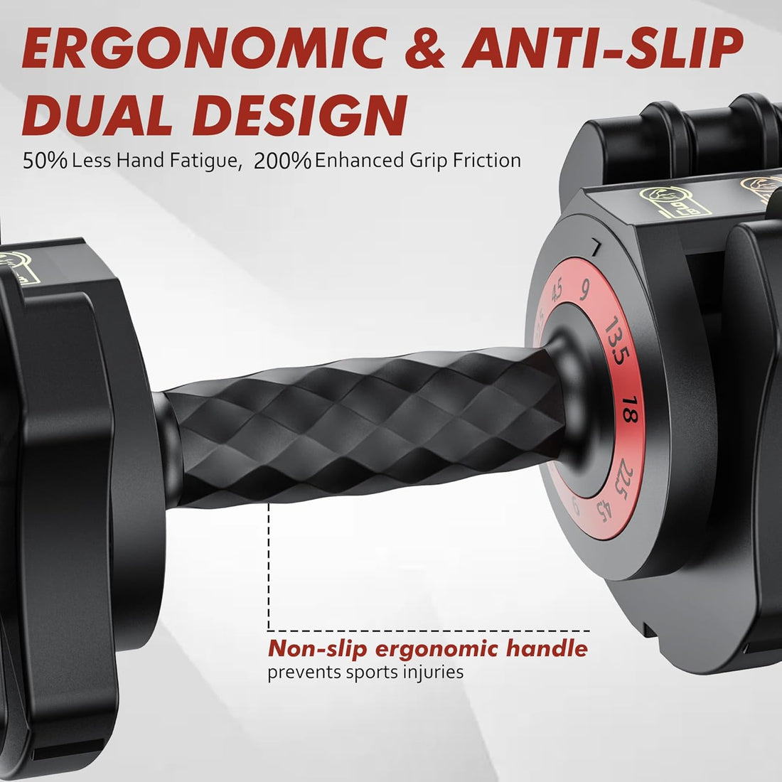 Adjustable 22.5LB Dumbbell Set 5 In 1 Compact Design