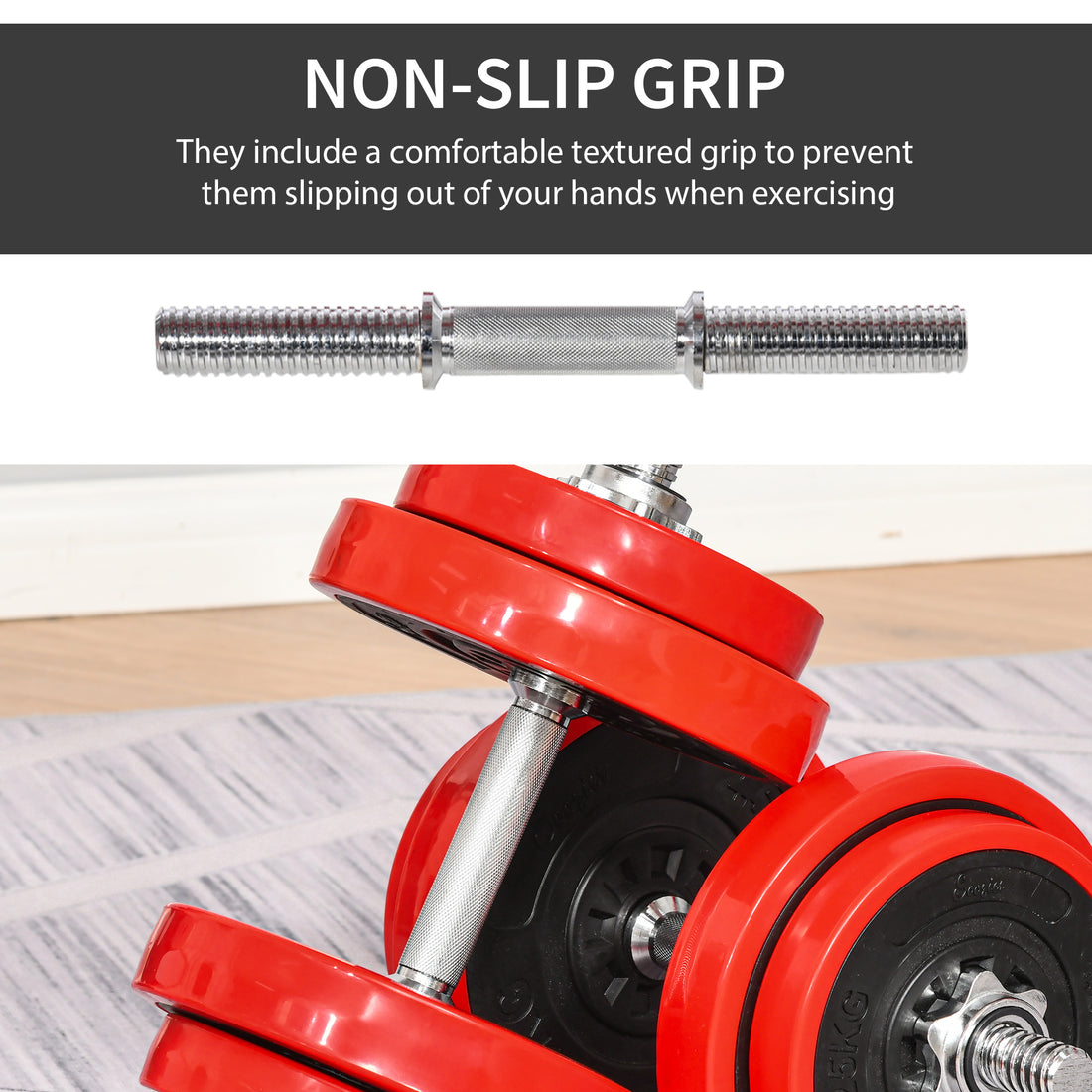 44lbs Adjustable Dumbbell To Barbell Set Home Gym Training