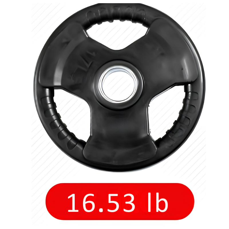 Three-Hole Rubber Barbell Weight Plate For Gym