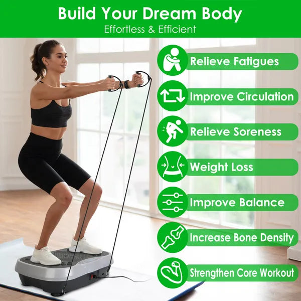 Vibration Plate Exercise Machine With Resistance Bands Remote