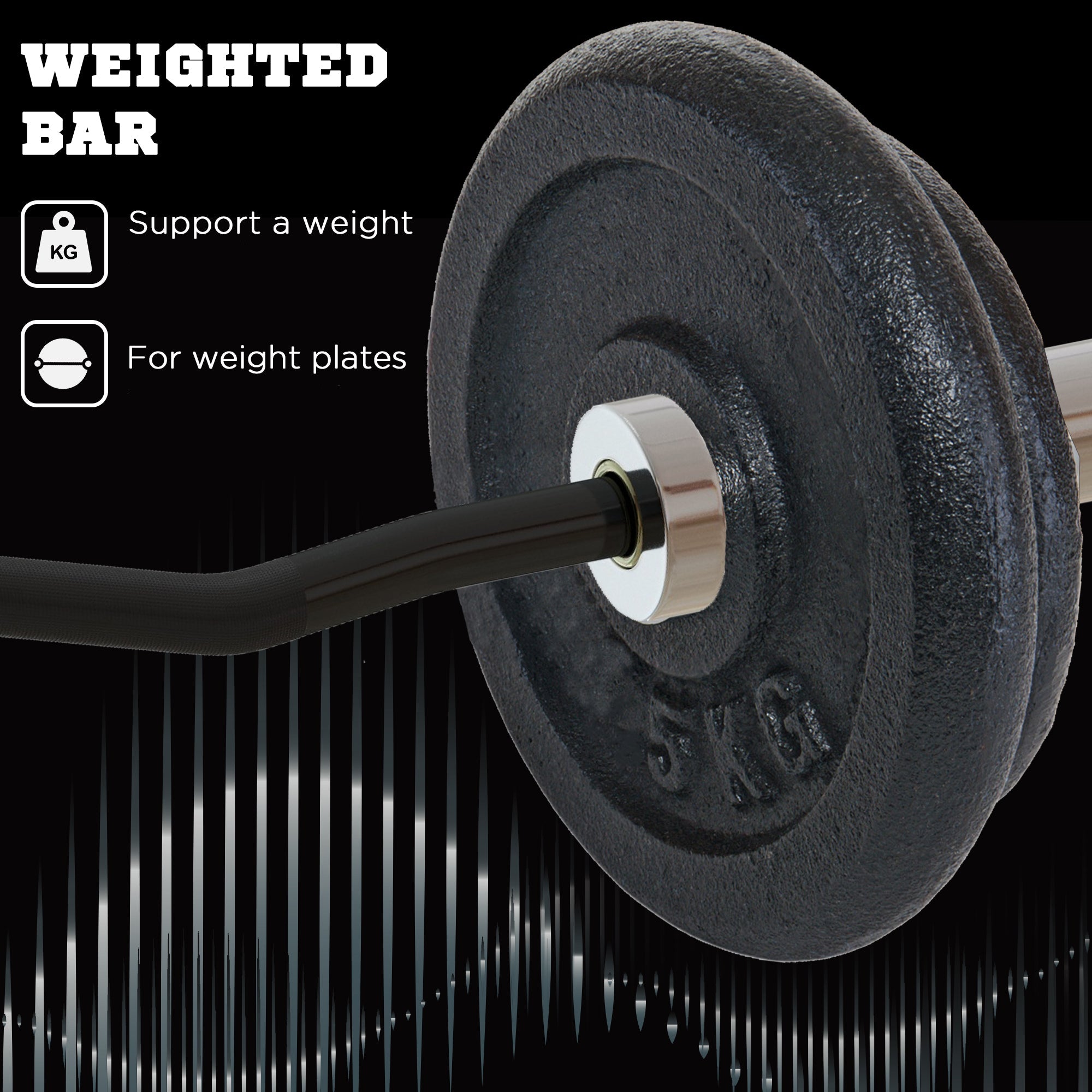 SPORTNOW 47.24 inches Curl Barbell Set, 440.92 lb Capacity Home Gym