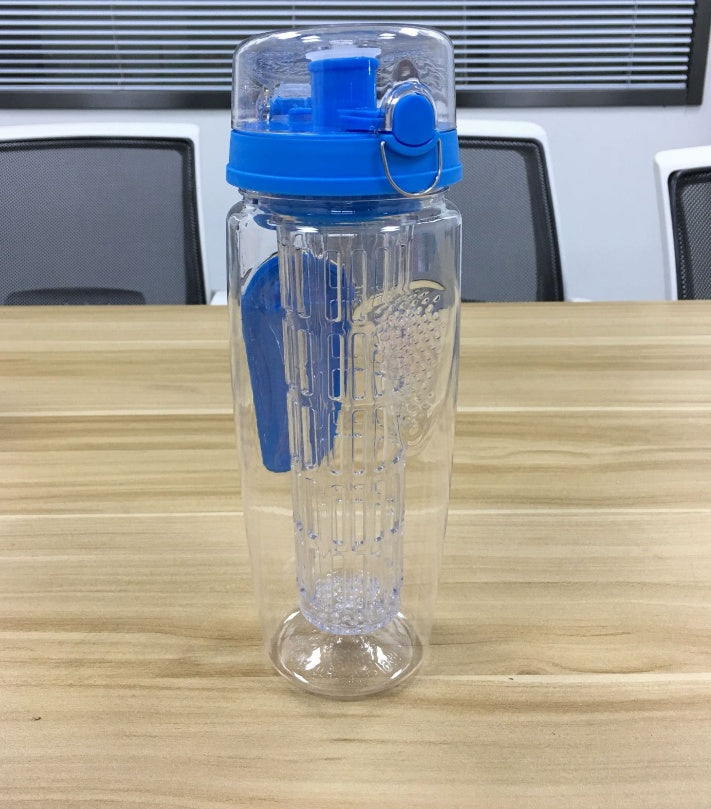 Tritan Sports Bottle With Fruit Tea Compartment And Button Lid