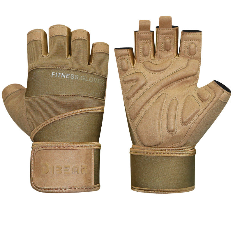 Summer Non Slip Half Finger Fitness Gloves Wrist Support