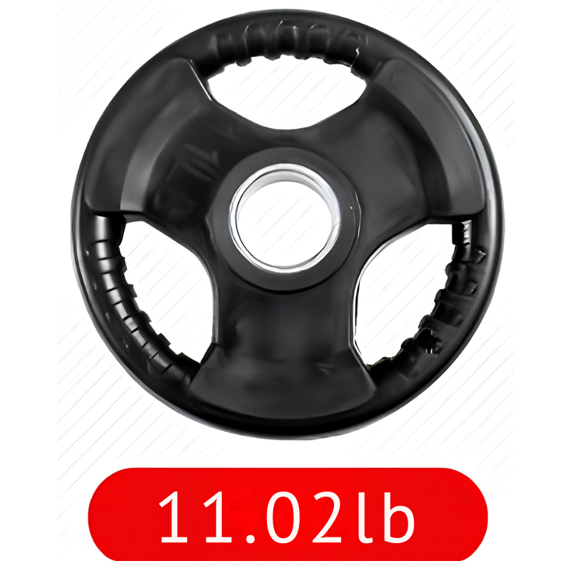 Three-Hole Rubber Barbell Weight Plate For Gym