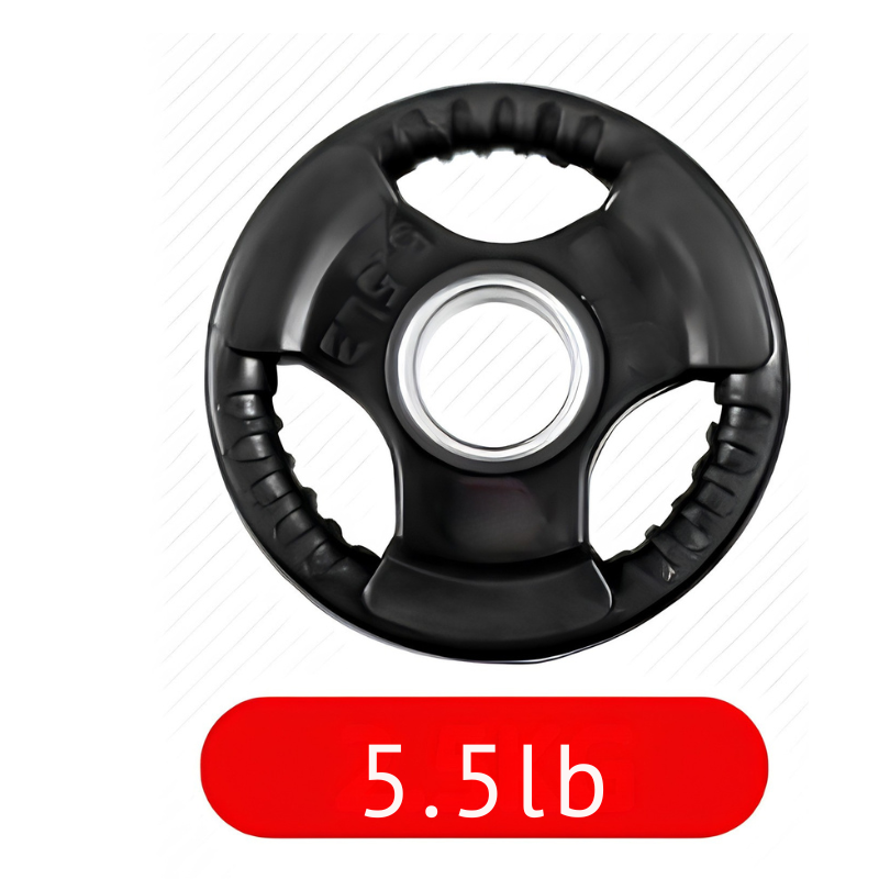 Three-Hole Rubber Barbell Weight Plate For Gym