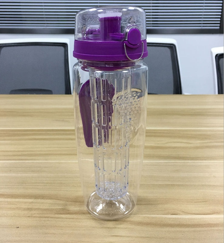 Tritan Sports Bottle With Fruit Tea Compartment And Button Lid